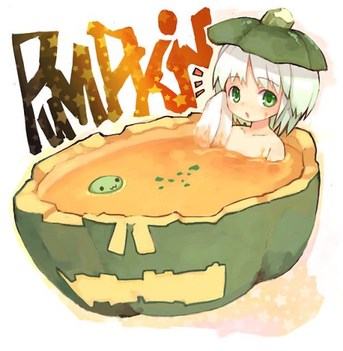 Ah, cute! A pumpkin bath!